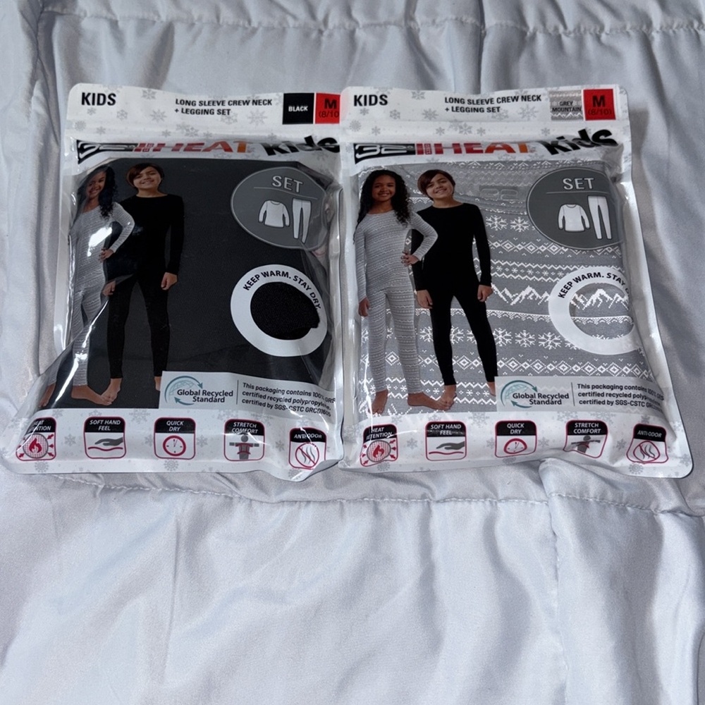 32 Degrees Kids Black and White Thermal Set - Picture 2 of 7